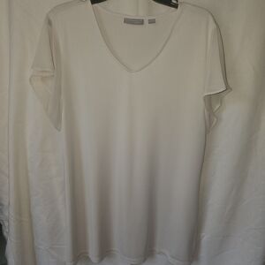 Elegant Cream V-Neck Women's Top